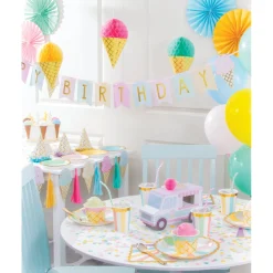 Pastel Striped Paper Cups 8ct