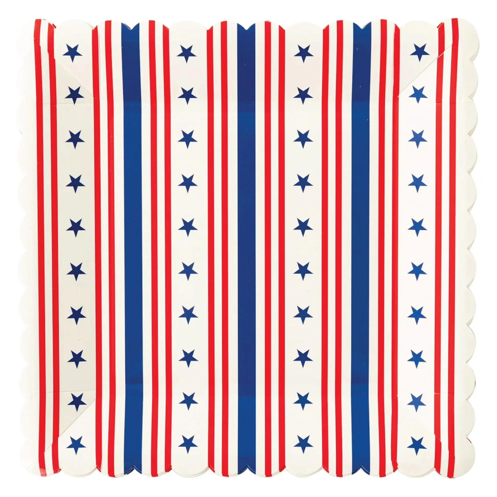 Patriotic Stars & Stripes Square Lunch Plates 8ct