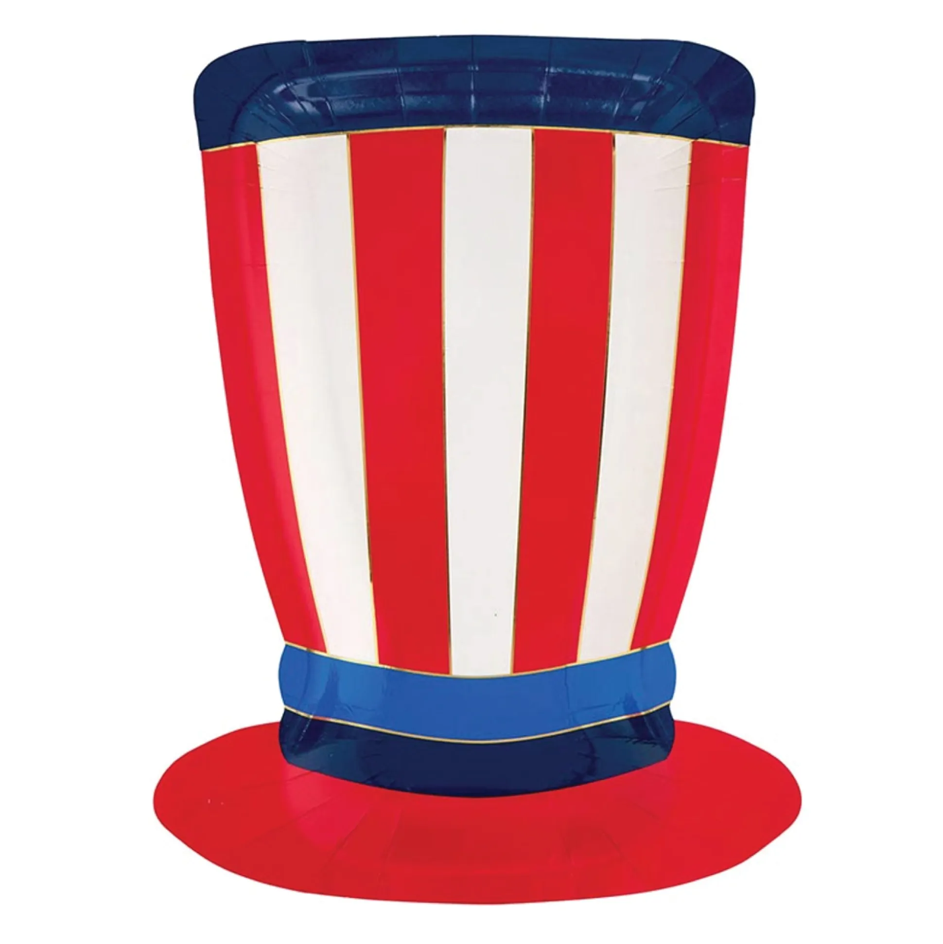 Patriotic Uncle Sam Hat Shaped Lunch Plates 8ct