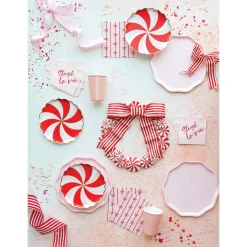Peppermint Candy Scalloped Dessert Plates 8ct