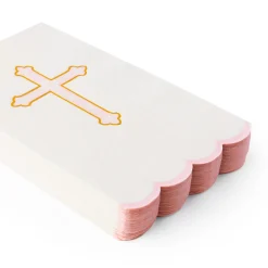 Petal Pink Cross Guest Towels 20ct