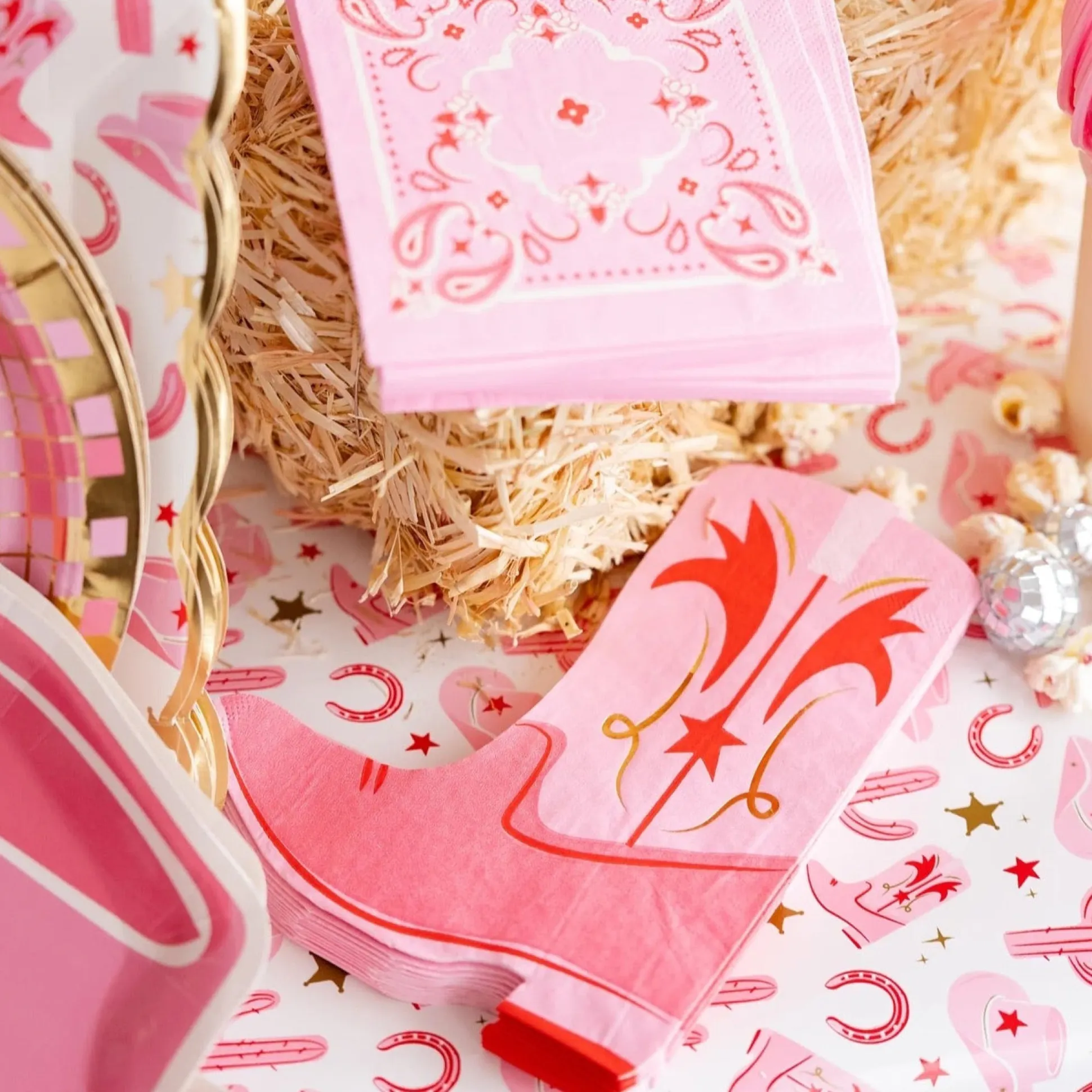 Pink Bandana Dessert Napkins 24ct
