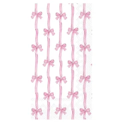 Pink Bow Stripes Paper Guest Towels 16ct