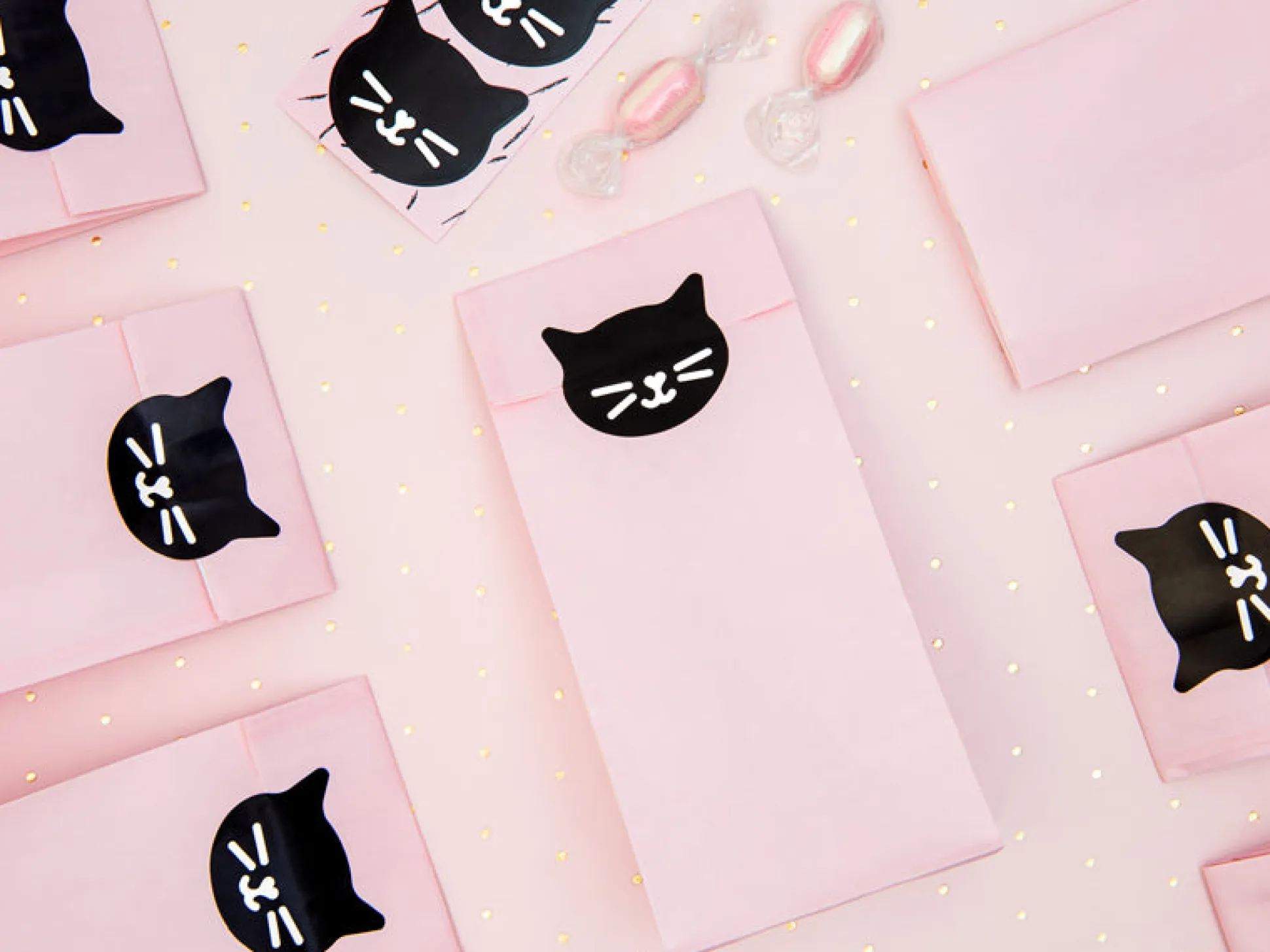 Pink Cat Treat Bags 6ct