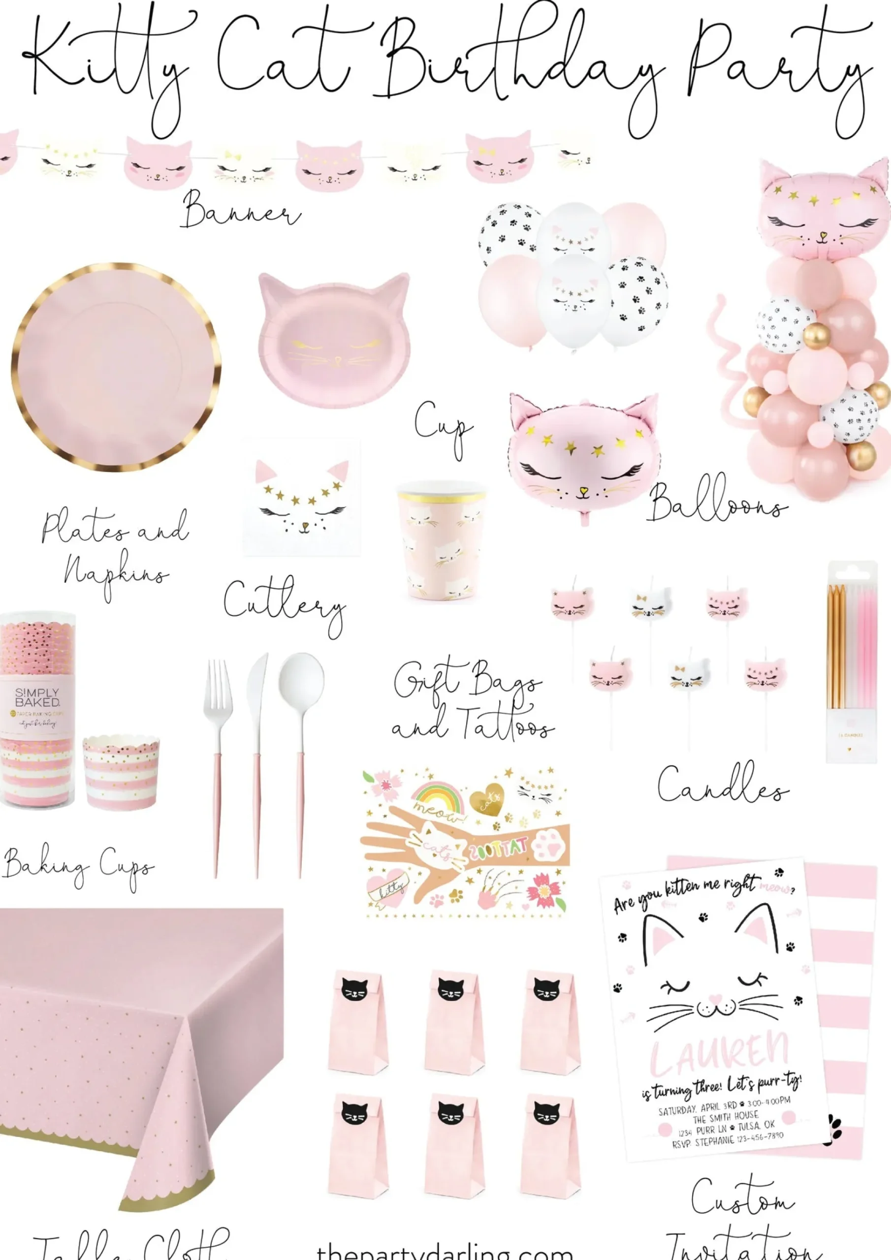Pink Cat Treat Bags 6ct