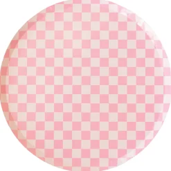 Pink Checkered Dinner Plates 8ct