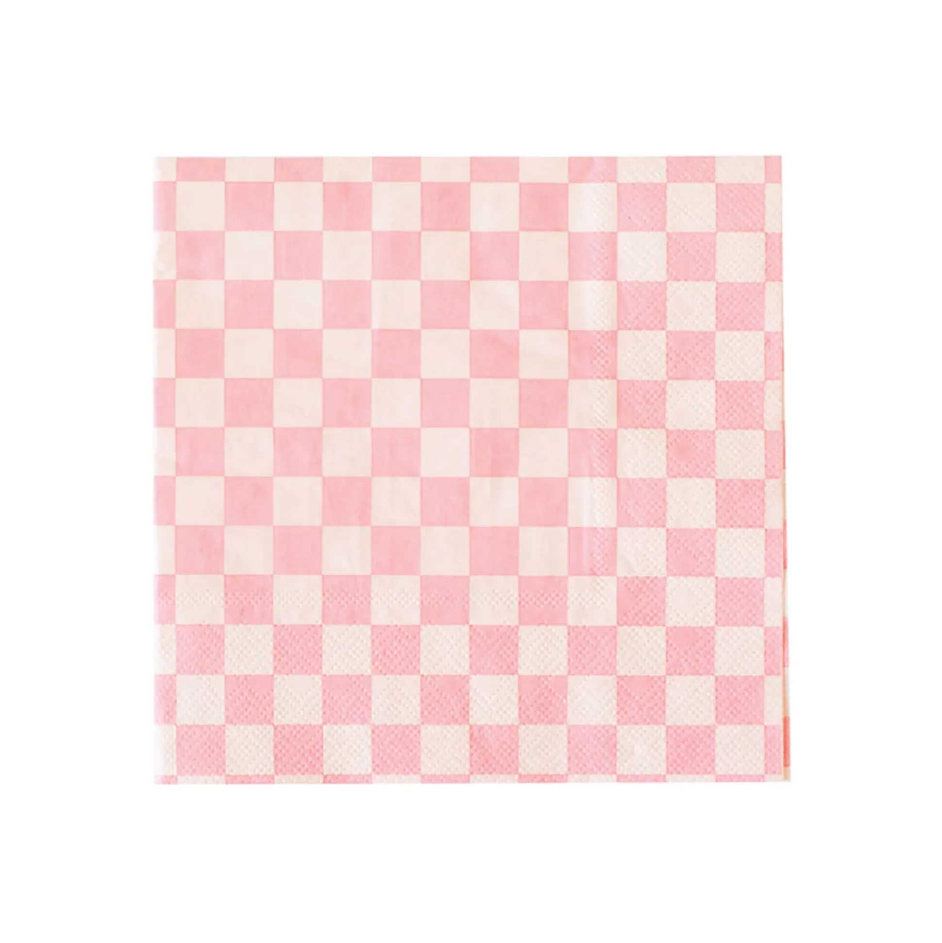 Pink Checkered Lunch Napkins 16ct
