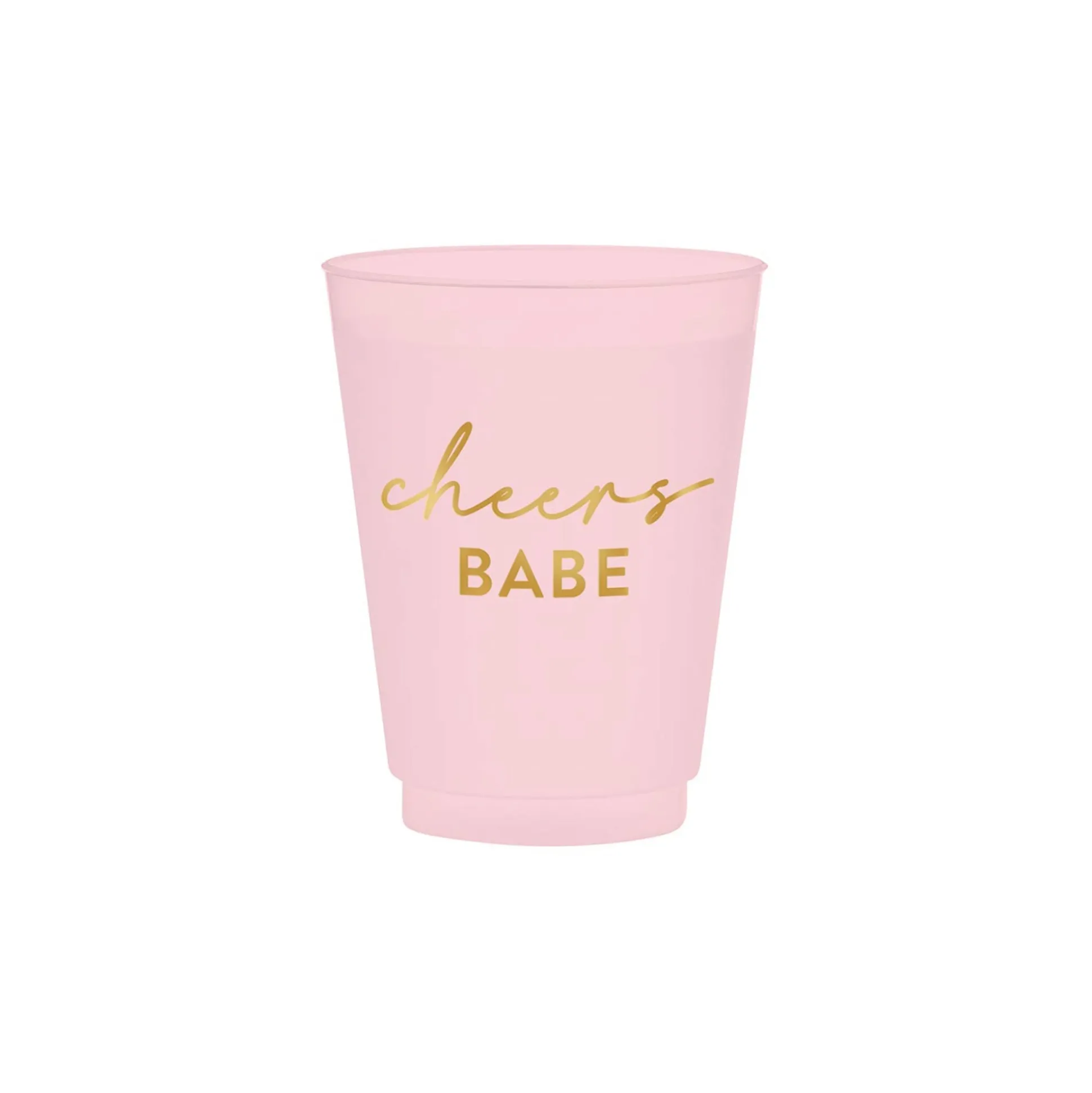 Pink Cheers Babe Frosted Plastic Cups 6ct