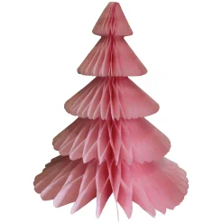 Pink Christmas Tree Honeycomb Paper Centerpiece 17in