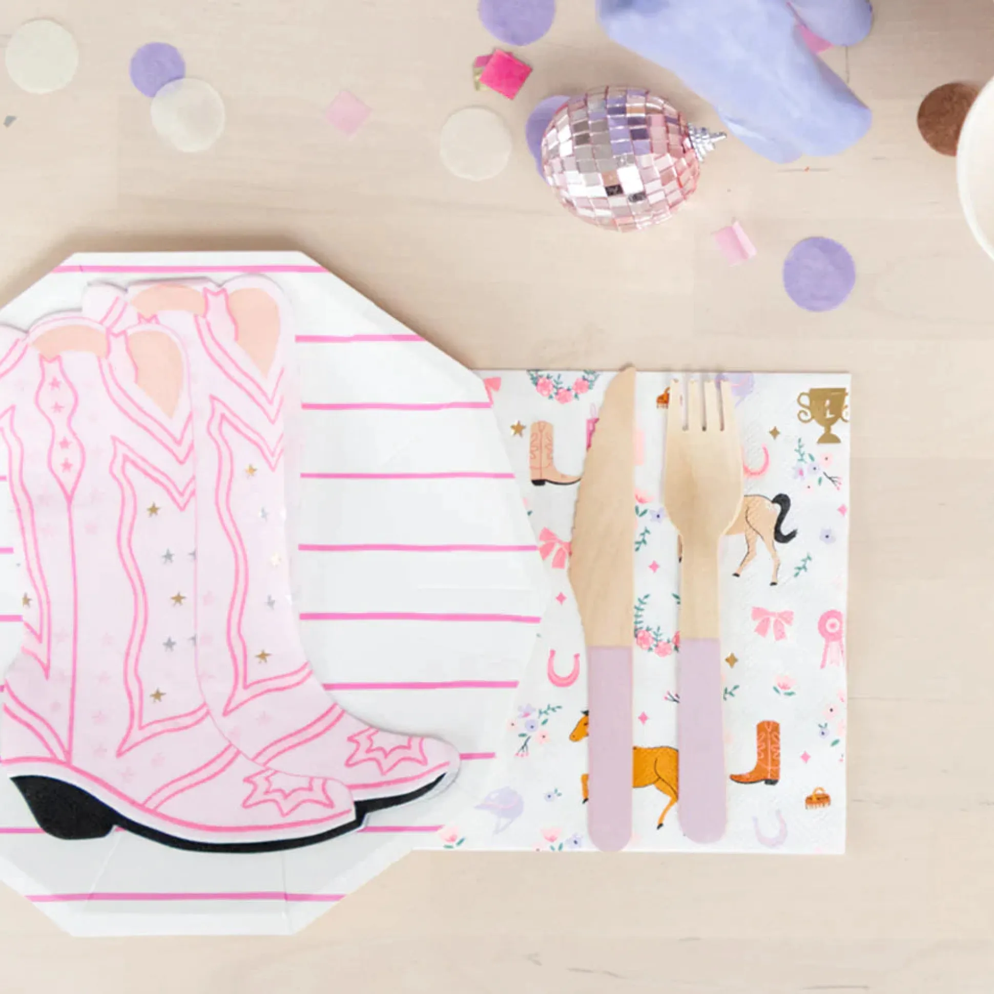 Pink Cowgirl Boots Lunch Napkins 16ct