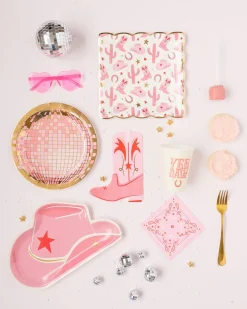 Pink Cowgirl Hat Lunch Plates 8ct