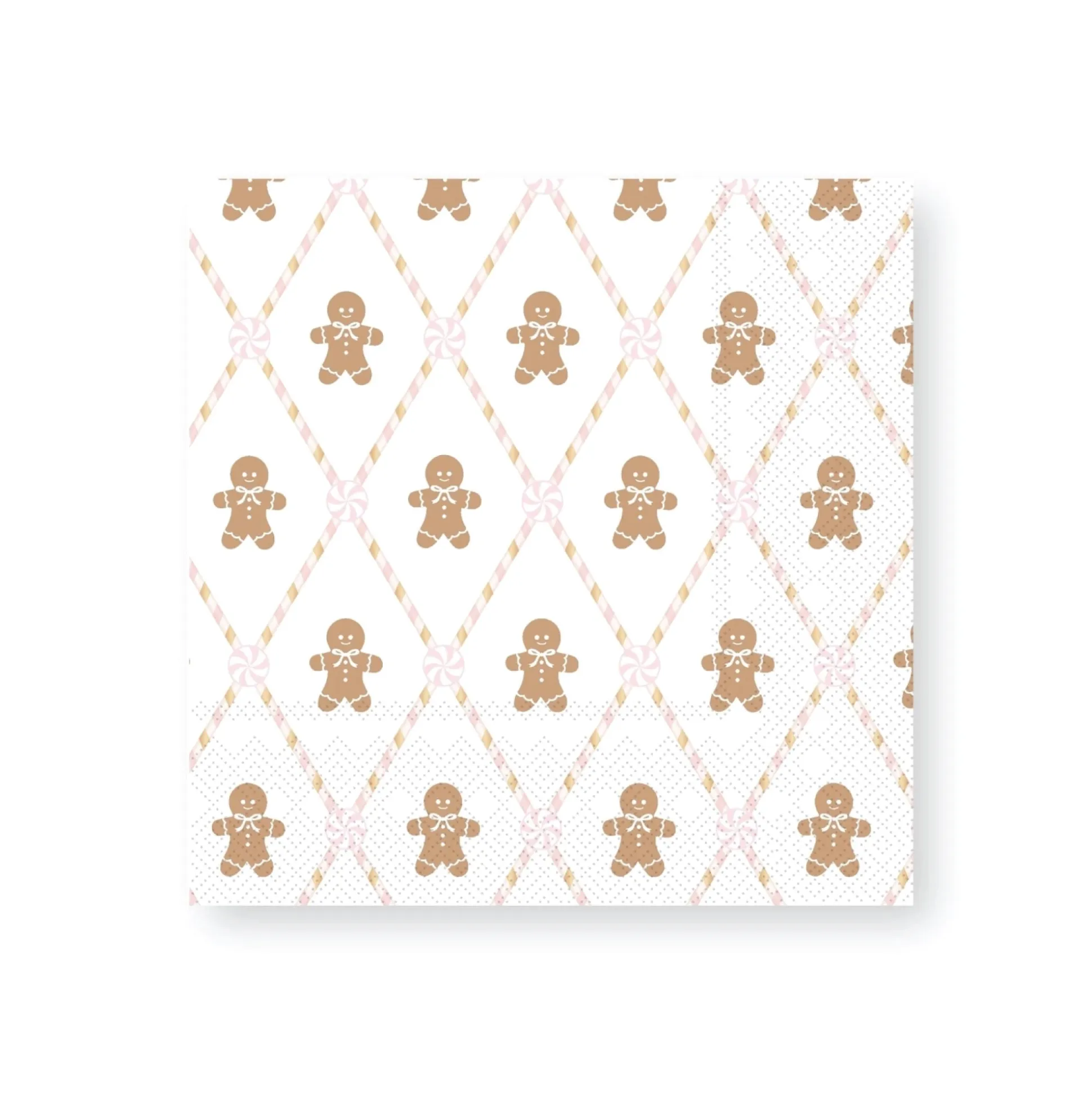 Pink Gingerbread Man Lunch Napkins 20ct