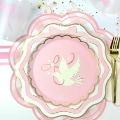 Pink Gingham Scallop Paper Placemats 12ct