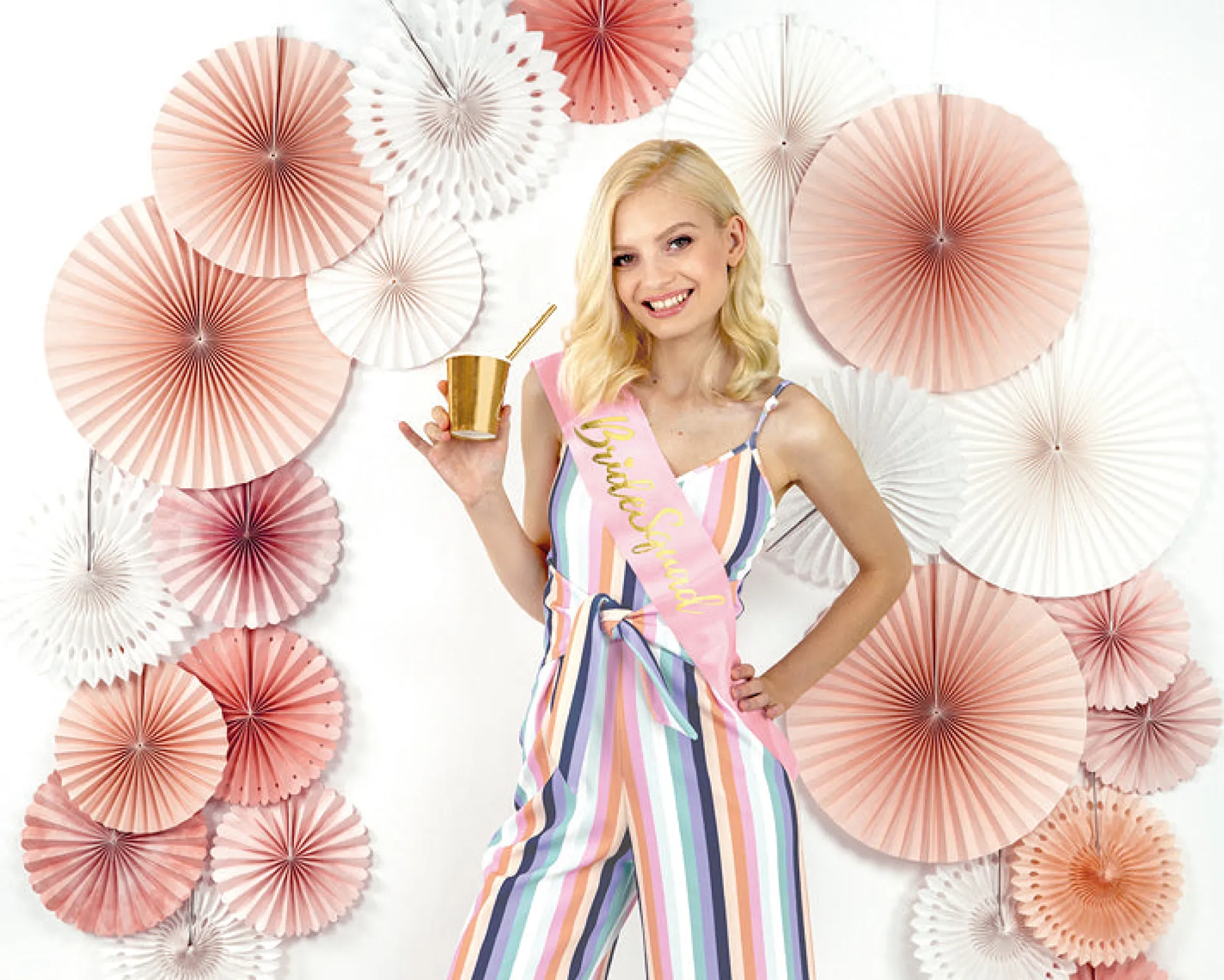 Pink & Gold Bride Squad Sash
