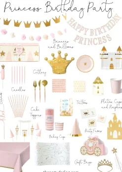 Pink & Gold Princess Wand & Tiara Set