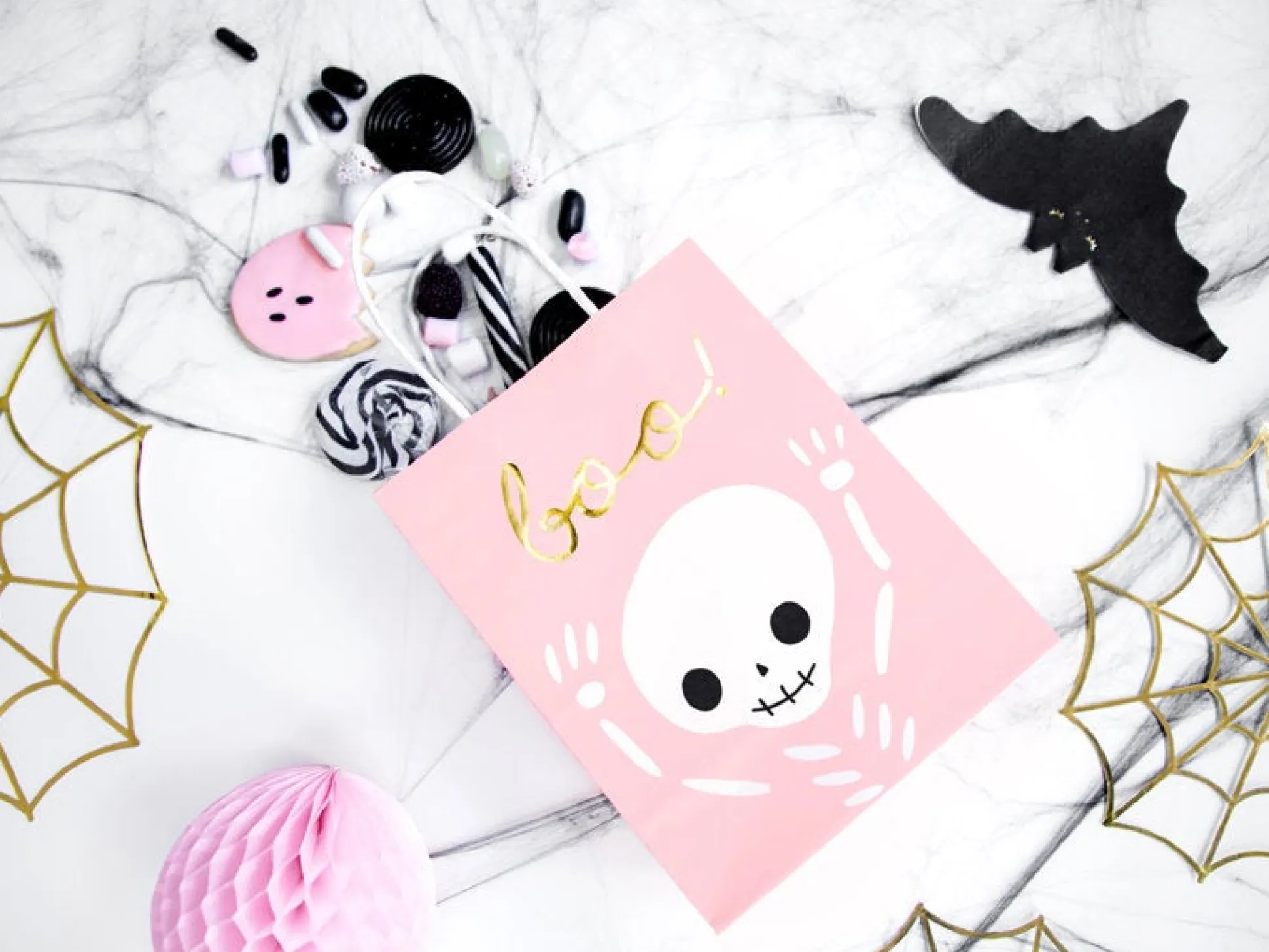 Pink Halloween Boo Favor Bags 6ct