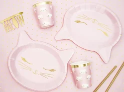Pink Kitty Cat Lunch Plates 6ct