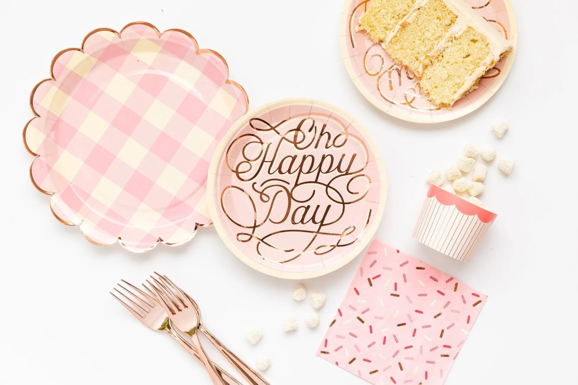 Pink Oh Happy Day Dessert Plates