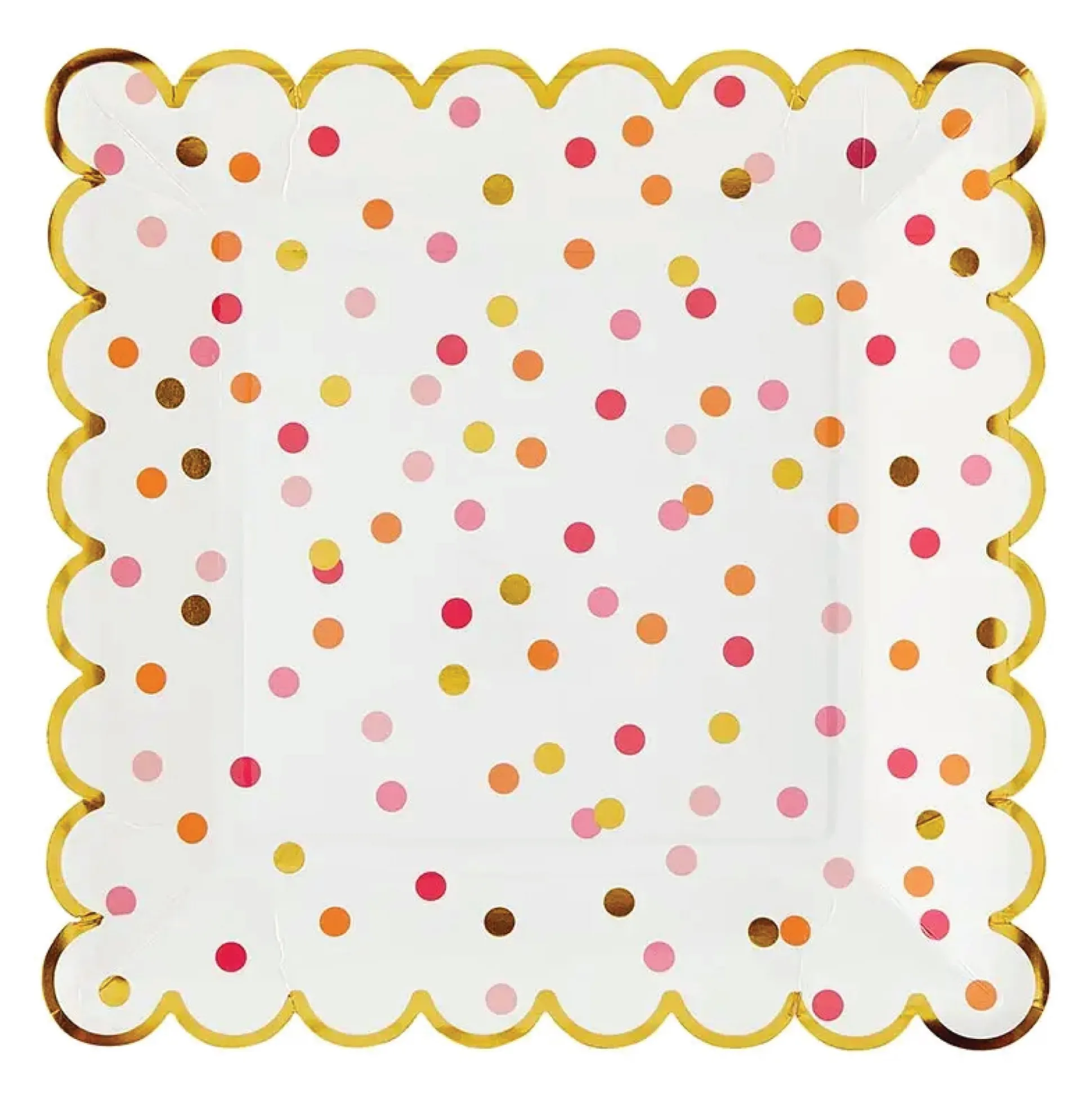 Pink & Orange Confetti Lunch Plates 8ct