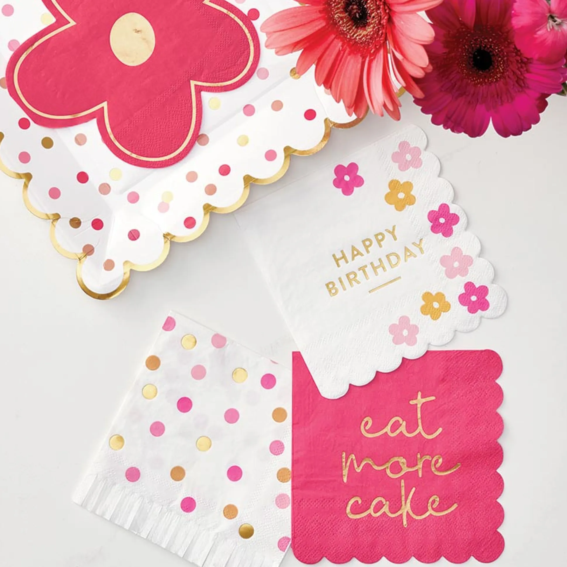 Pink & Orange Confetti Lunch Plates 8ct