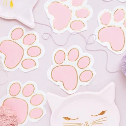 Pink Paw Print Lunch Napkins 12ct