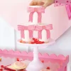 Pink & Red Striped Bow Paper Cups 8ct