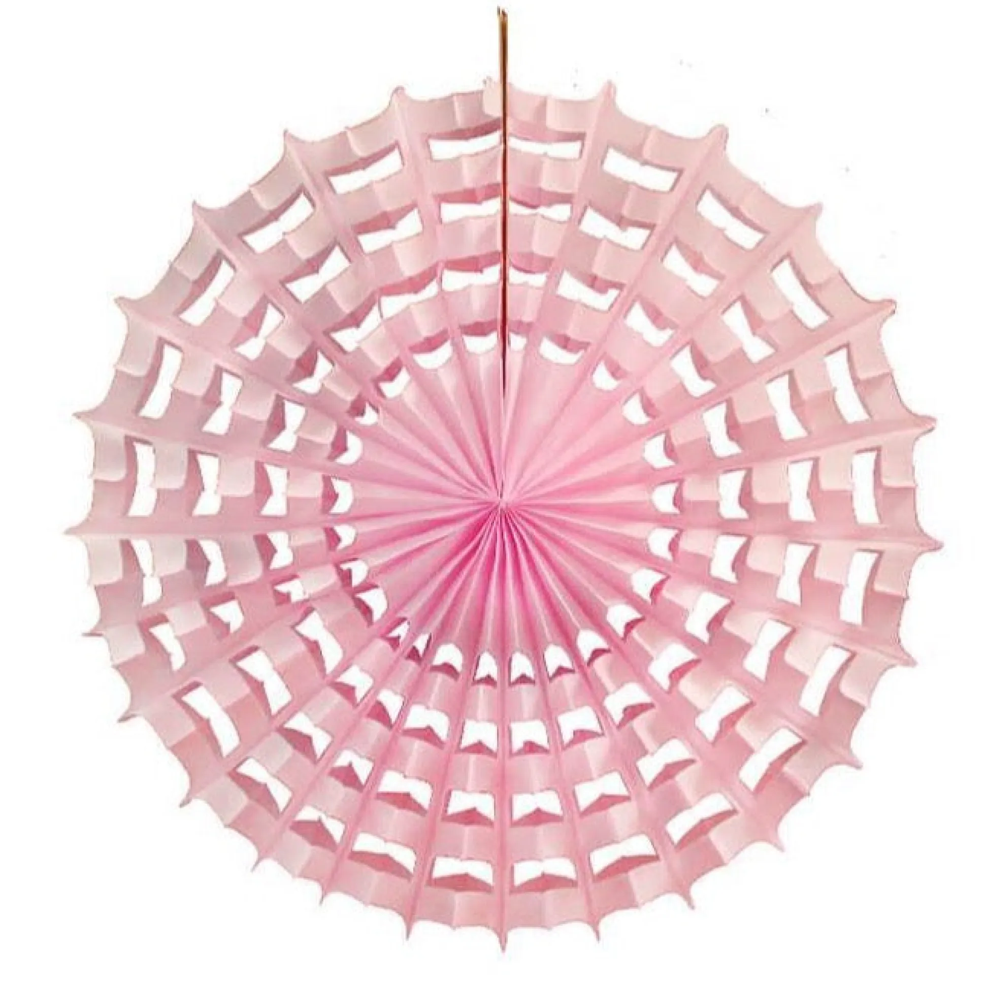Pink Spiderweb Tissue Paper Fan 27in