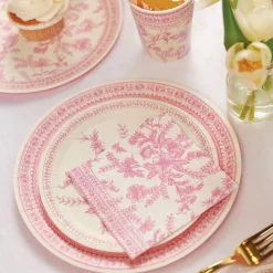 Pink Toile Lunch Plates 10ct