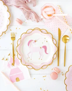 Pink Unicorn Lunch Plates 8ct