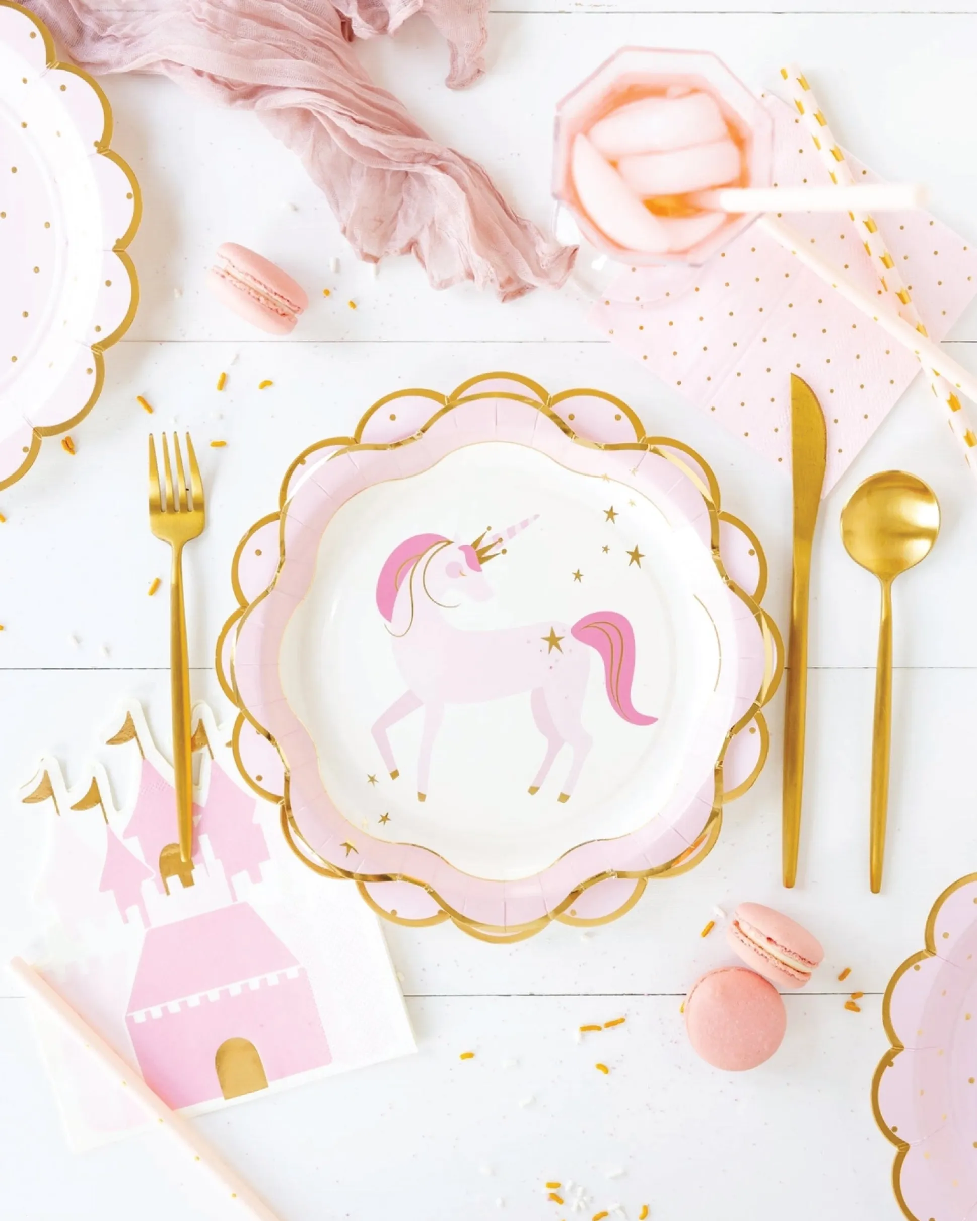Pink Unicorn Lunch Plates 8ct