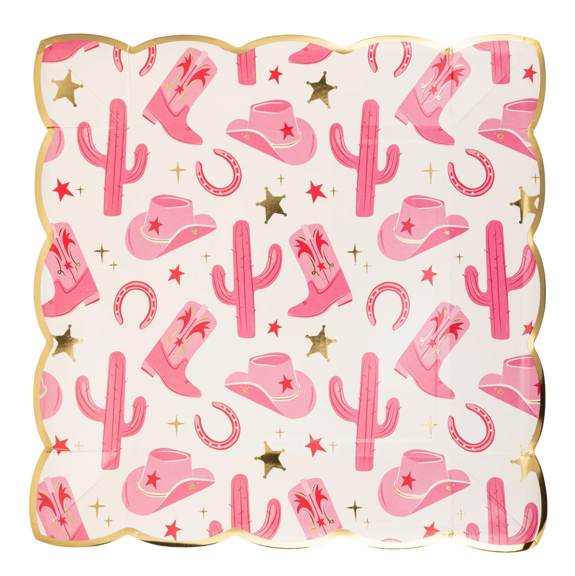 Pink Western Cowgirl Lunch Plates 8ct