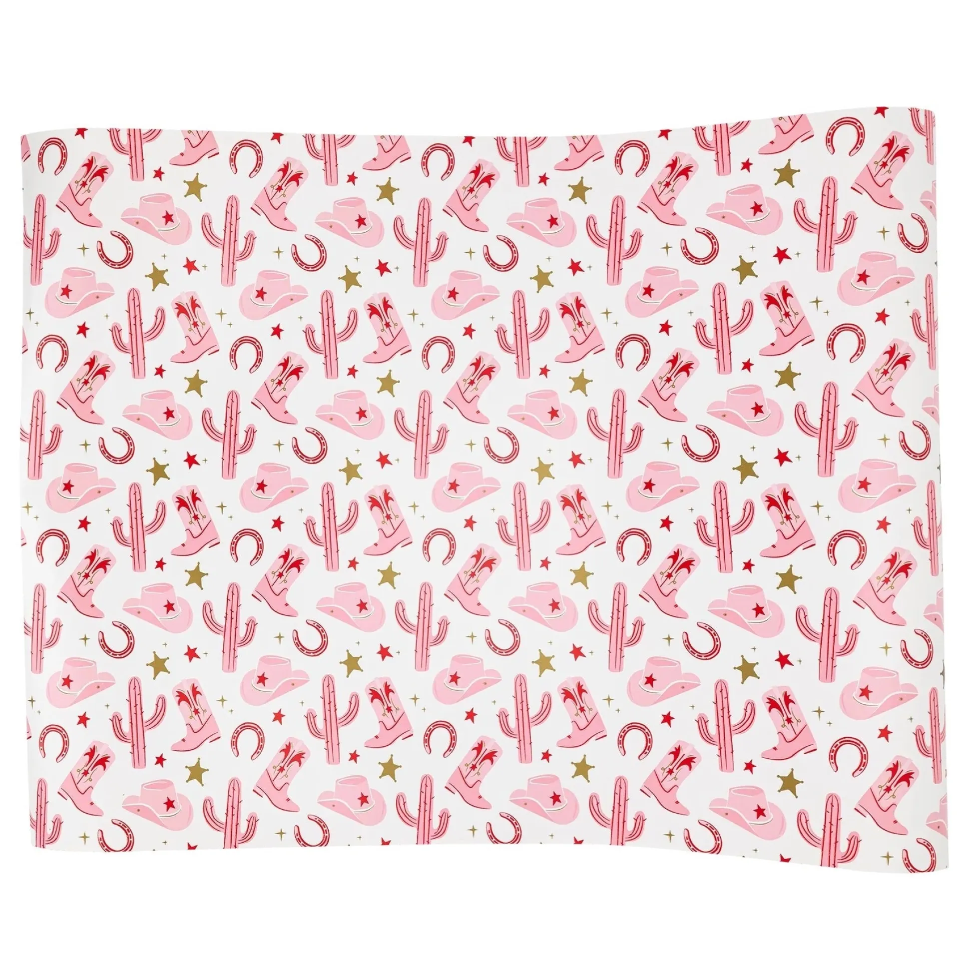 Pink Western Cowgirl Paper Table Runner 10ft