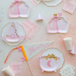 Pink Witch Hat Lunch Plates 8ct