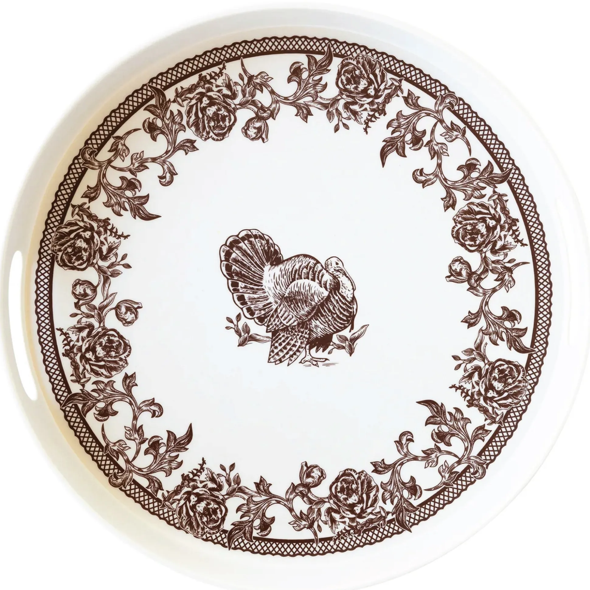 Plymouth Turkey Round Bamboo Serving Tray