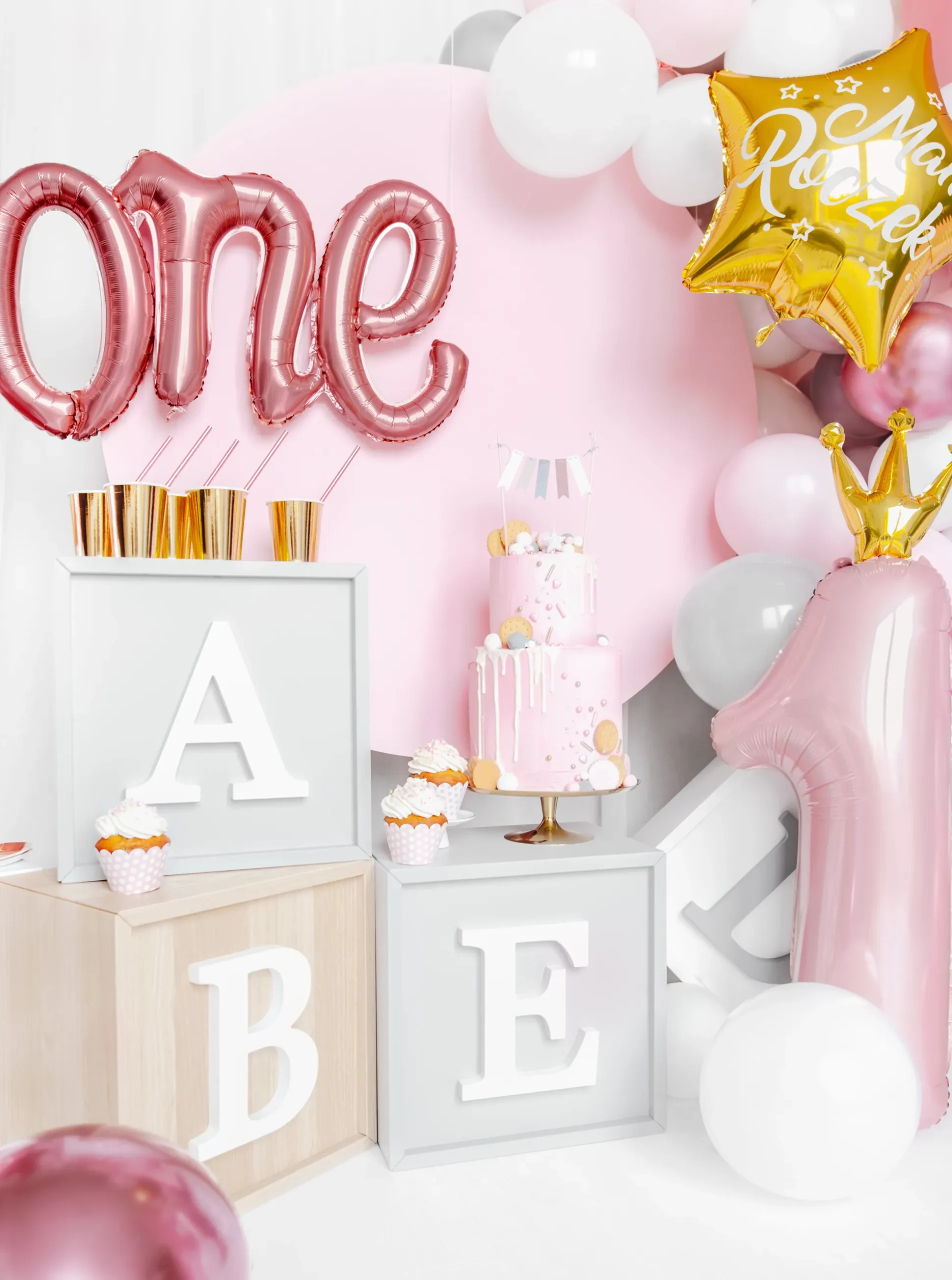 Princess Pink Foil Number 1 Balloon 35.5in