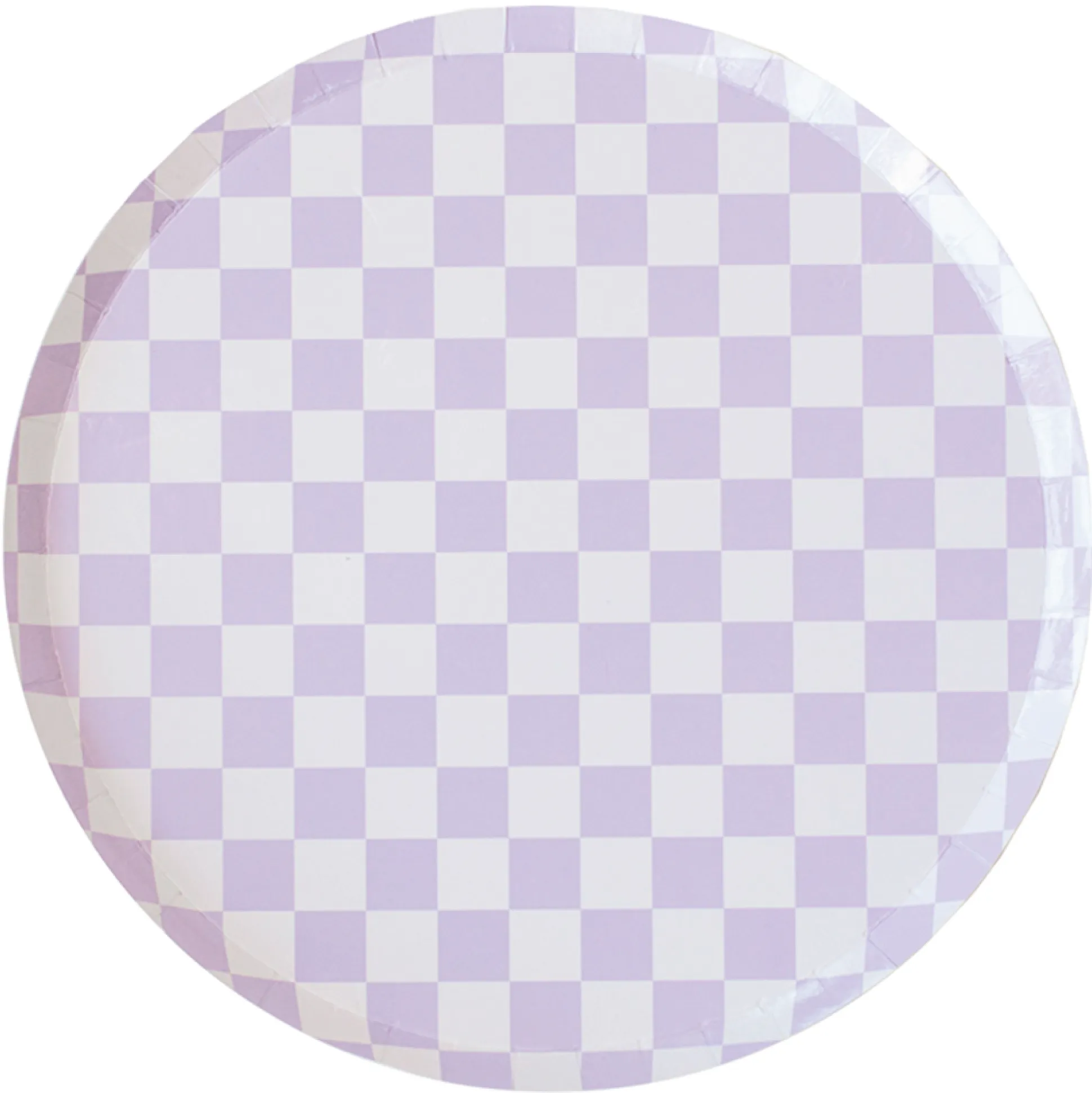 Purple Checkered Dinner Plates 8ct
