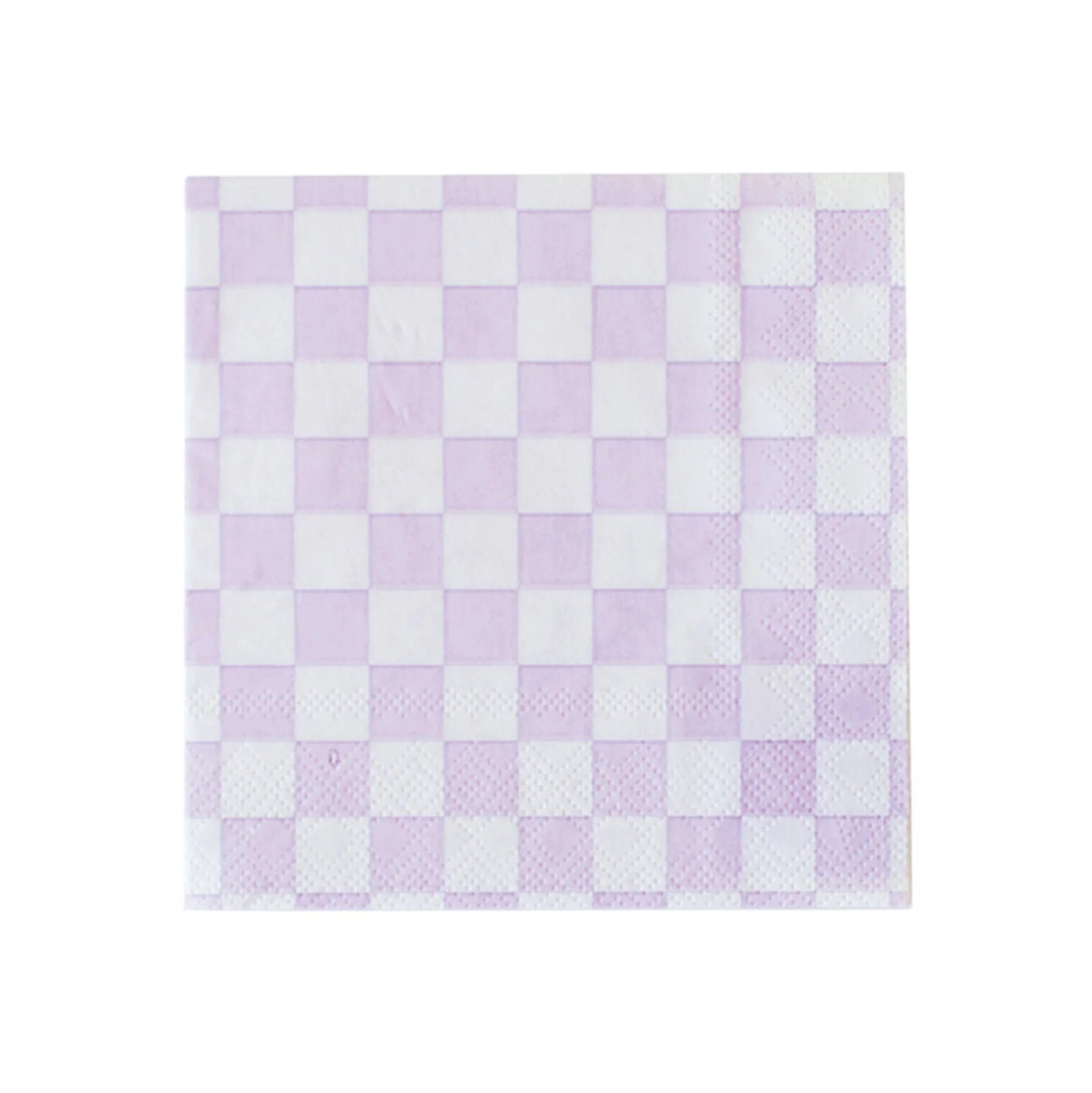 Purple Checkered Lunch Napkins 16ct