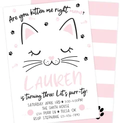 Purrfect Cat Pawty Birthday Invitation