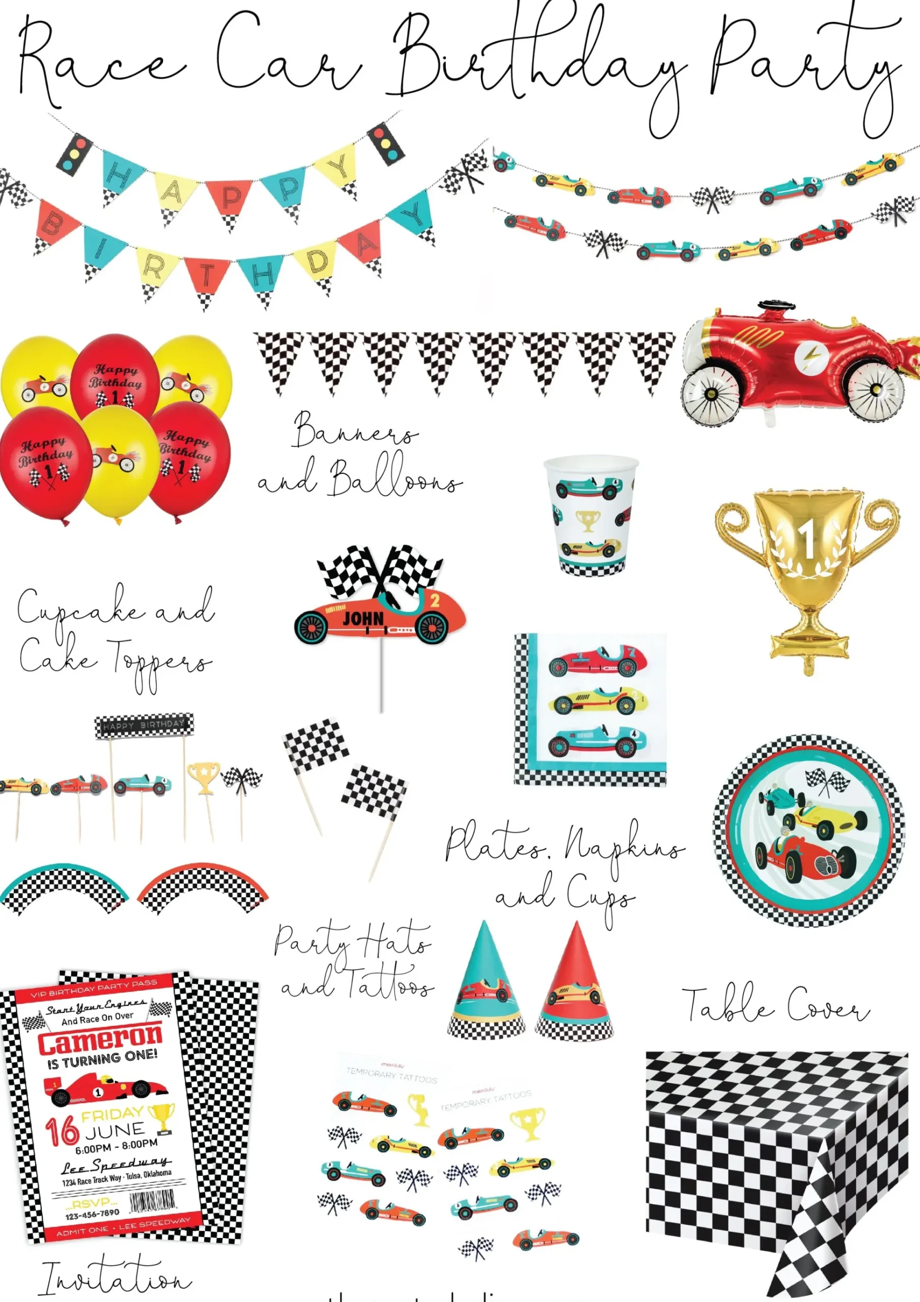 Race Car Birthday Party Invitation