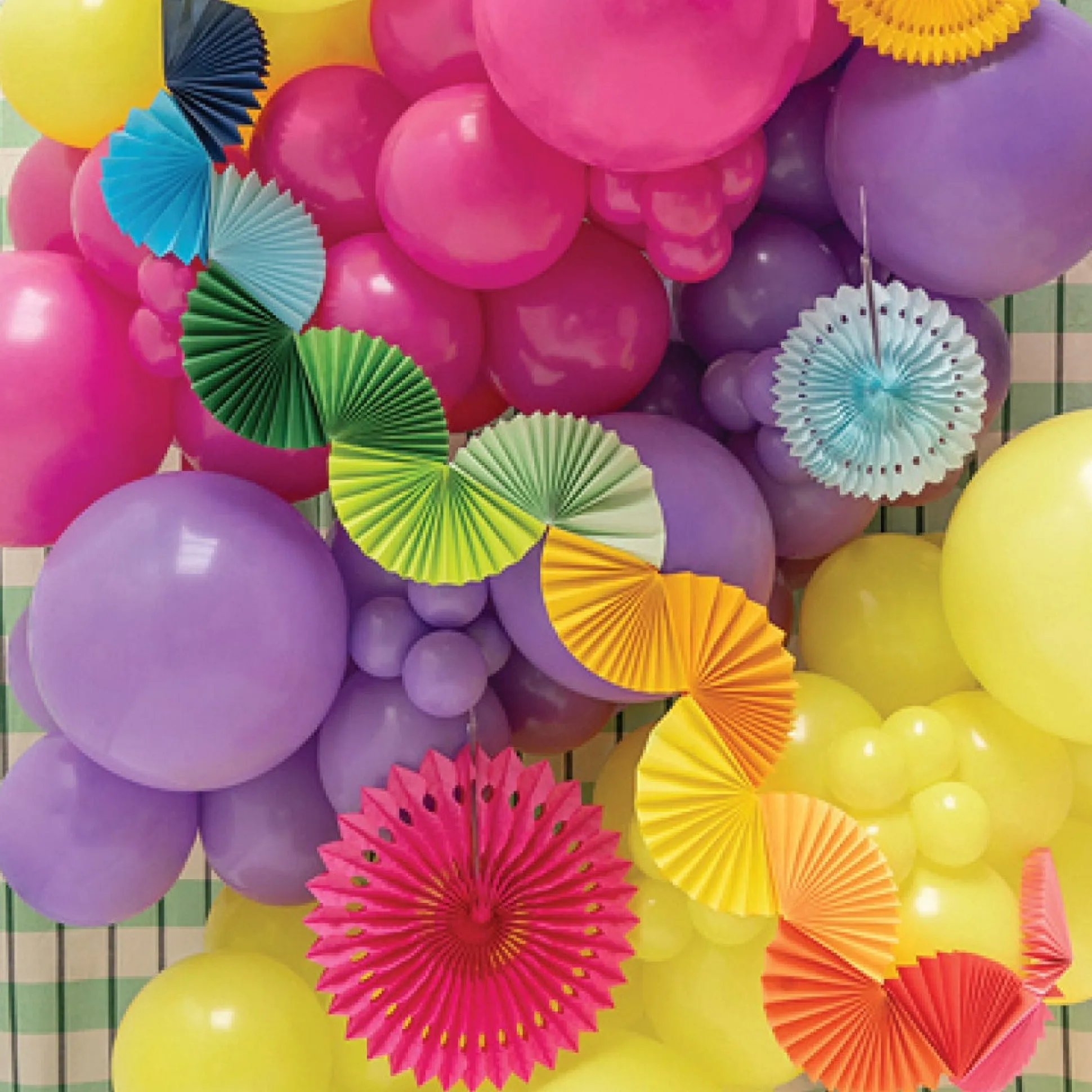 Rainbow Fan Paper Garland 8ft