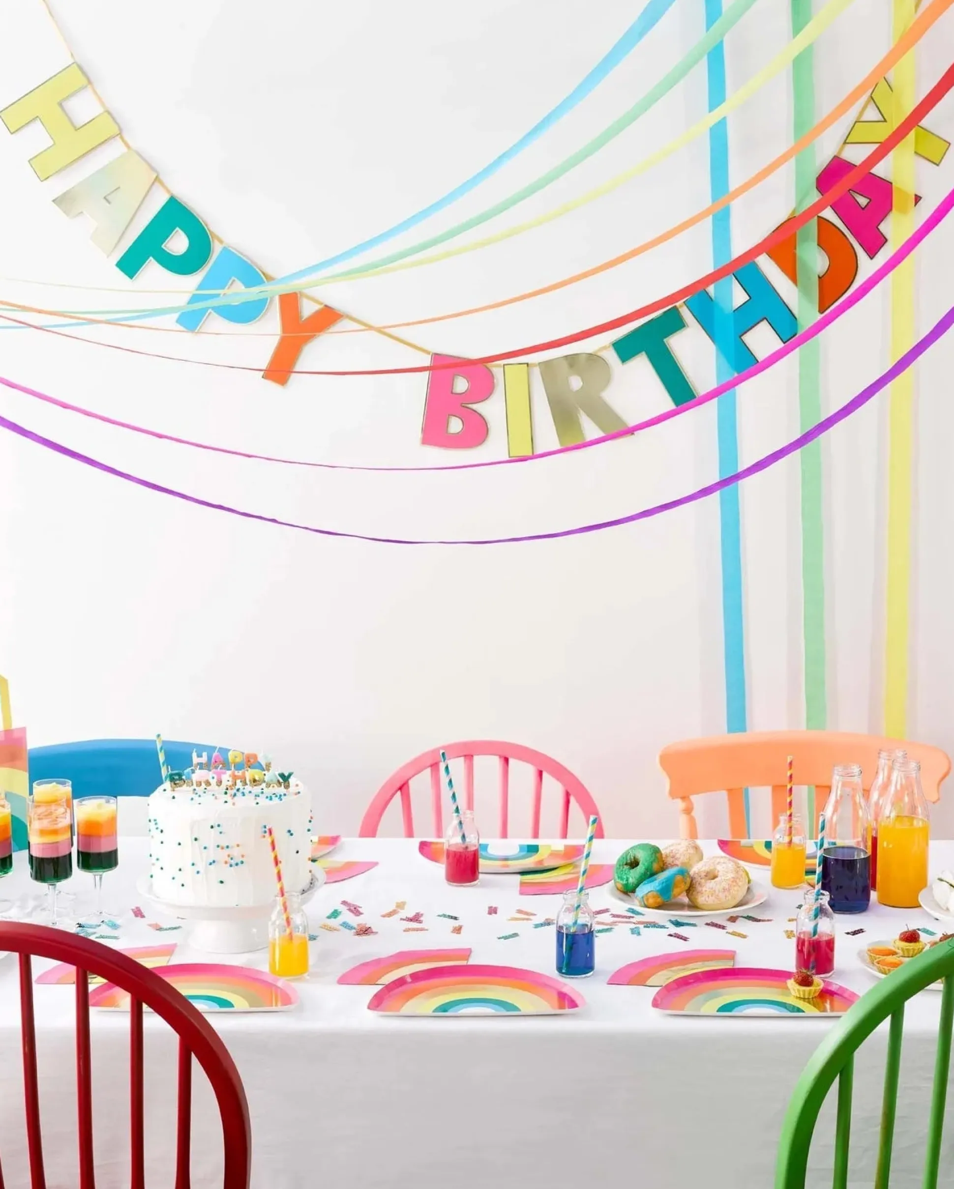 Rainbow Happy Birthday Garland 10ft