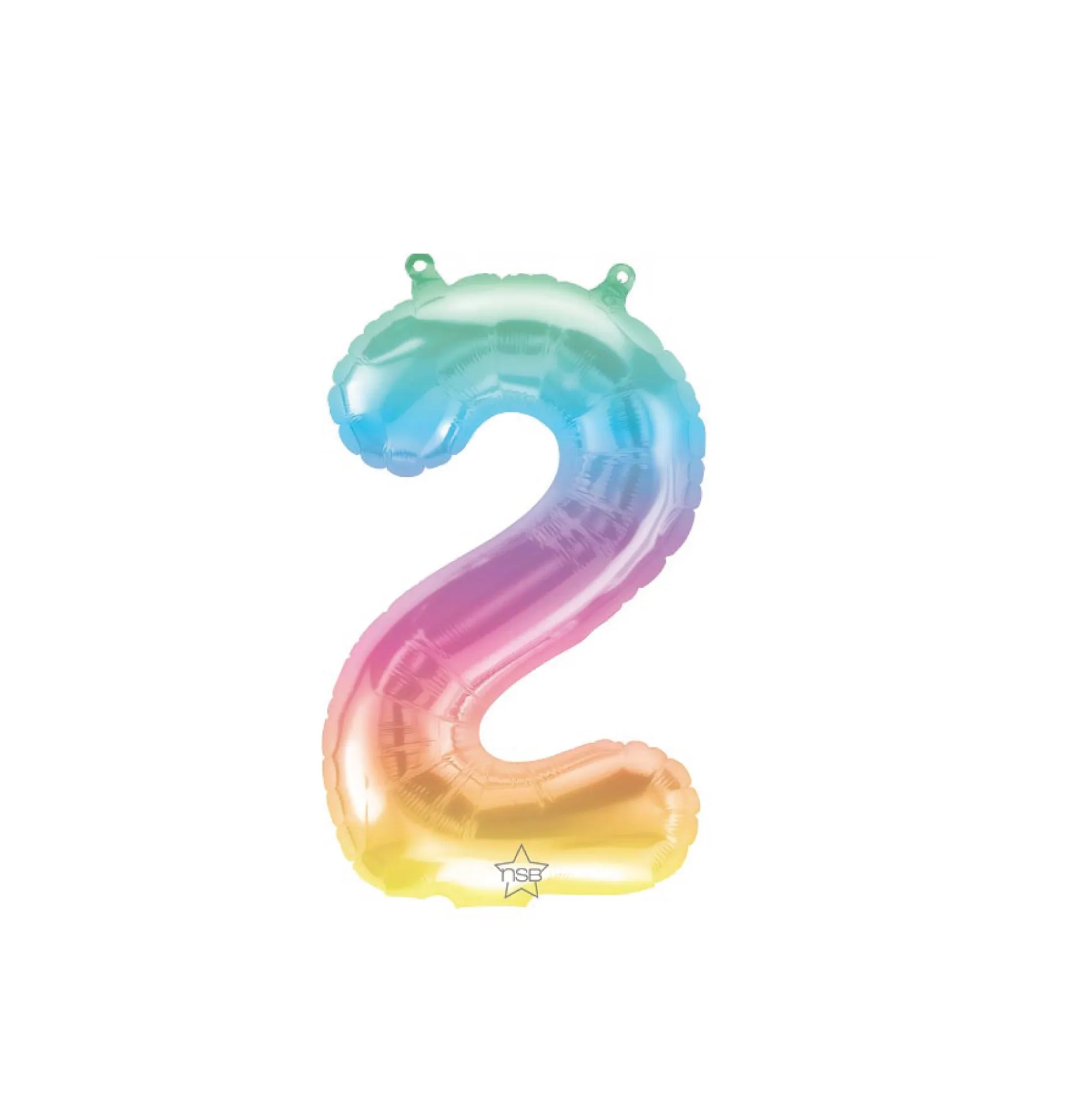 16" Rainbow Ombre Number Balloon 0-9