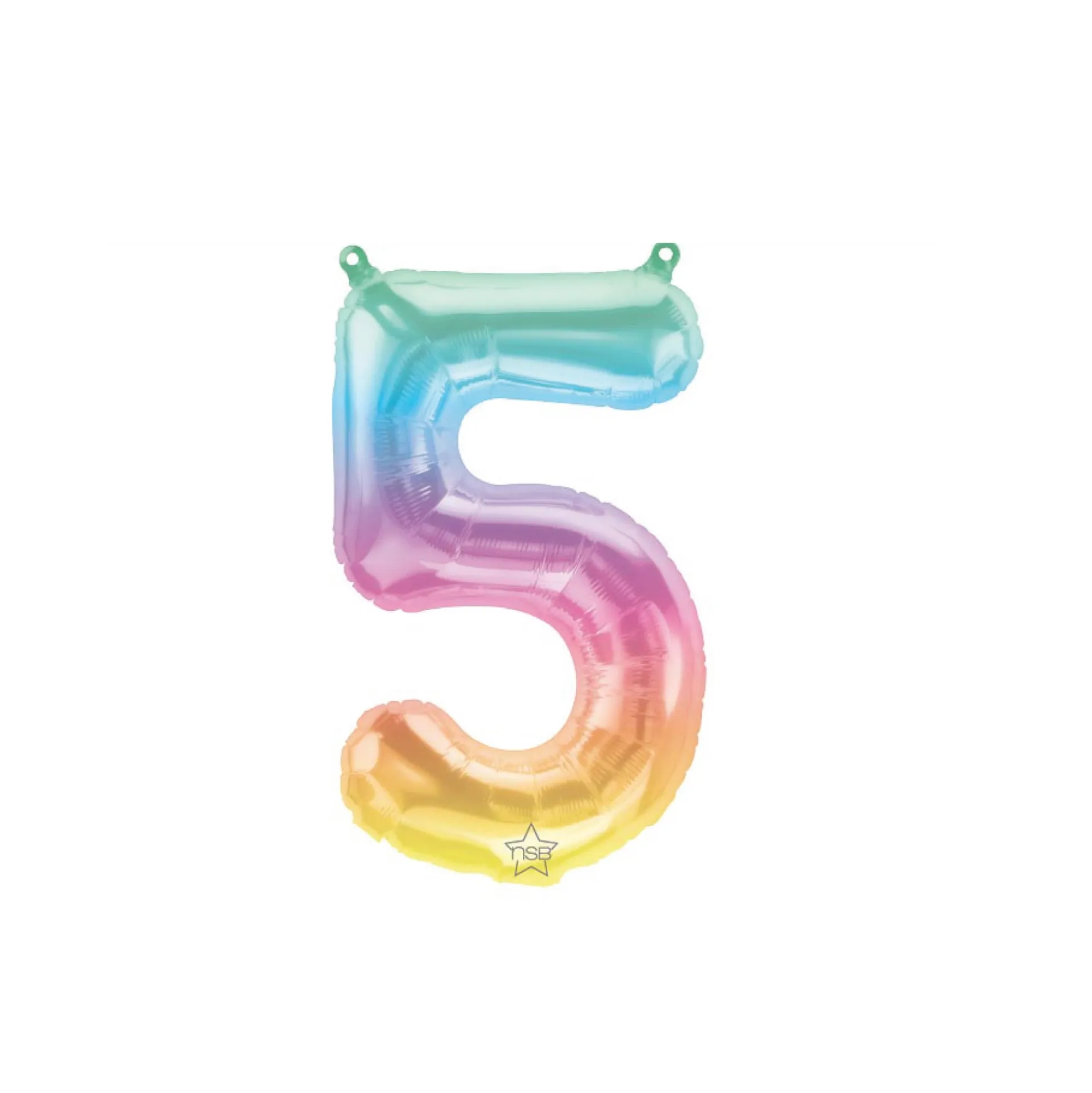 16" Rainbow Ombre Number Balloon 0-9