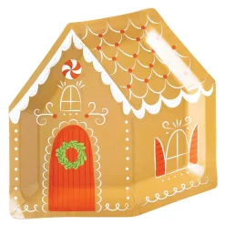 Red Gingerbread House Lunch Plates 8ct