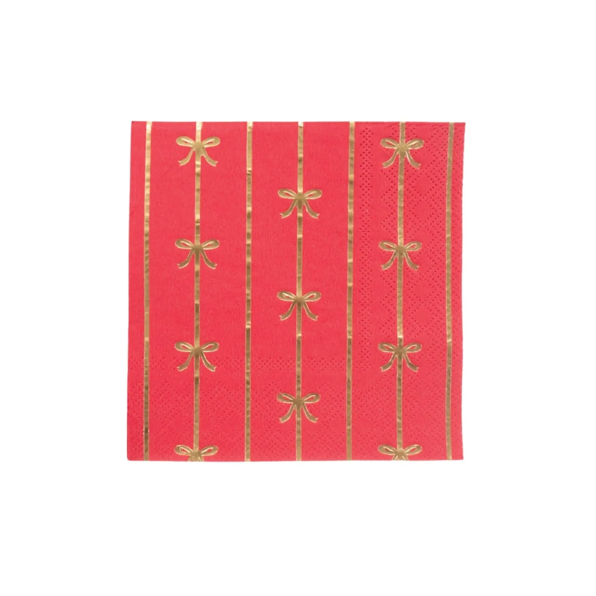 Red & Gold Bow Dessert Napkins 20ct