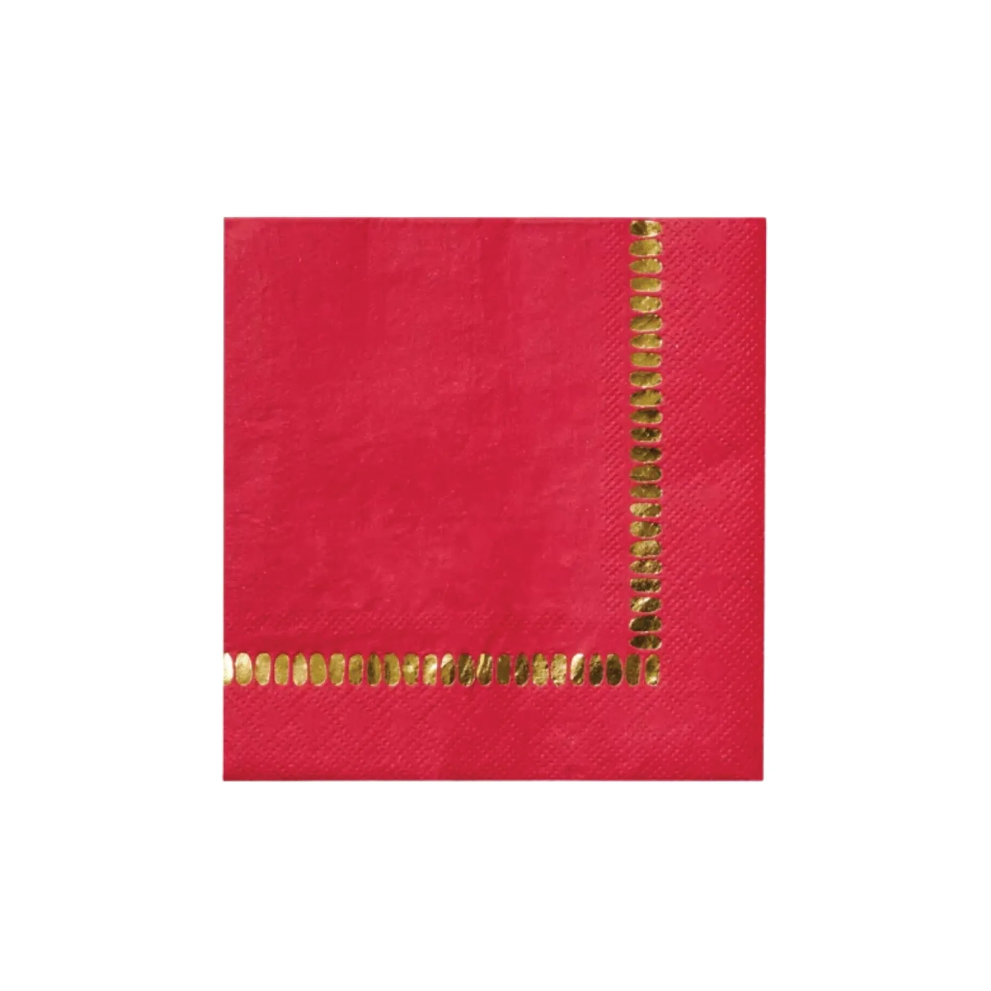 Red & Gold Brushstroke Dessert Napkins 25ct