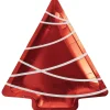 Red & Green Foil Christmas Tree Lunch Plates 8ct
