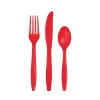 Red Premium Plastic Cutlery Set for 8