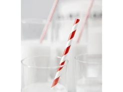 Red Striped Paper Straws 10ct