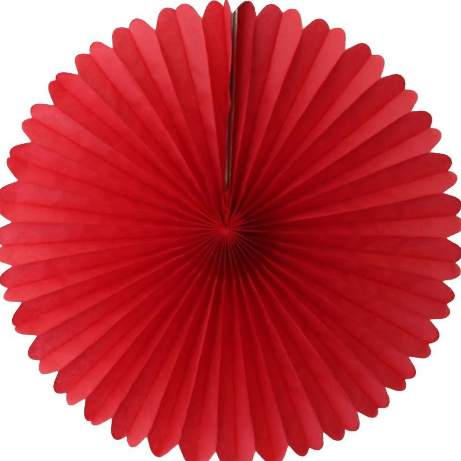 Red Tissue Paper Fan 13in